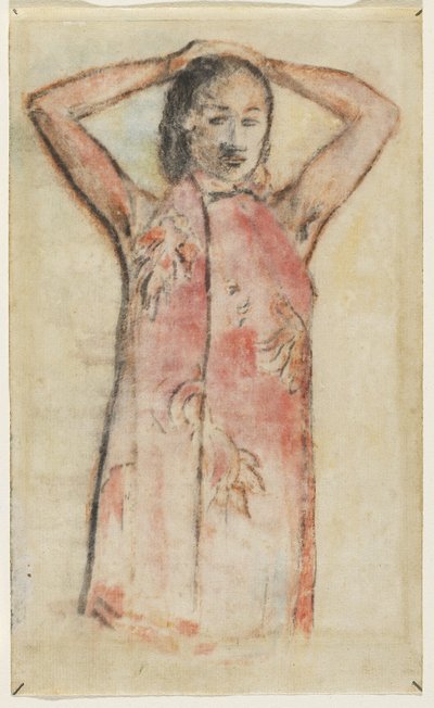 Tahitian Girl in Pink Pareu by Paul Gauguin
